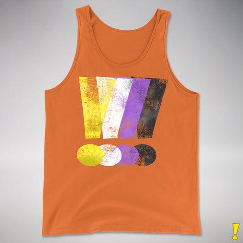 Nonbinary Pride Grunge Exclamation Points Premium Tank Top - Orange